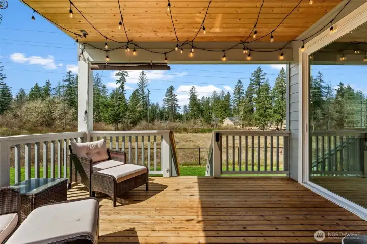 Relax and decompress on this gorgeous covered patio, fit for any weather the PNW provides.