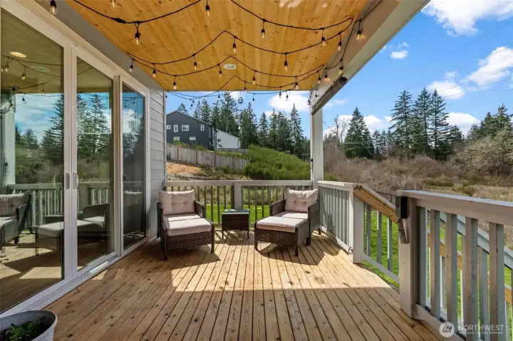 Enjoy early mornings with a cup of coffee, or relax during quiet evenings while overlooking your spacious fully fenced backyard.