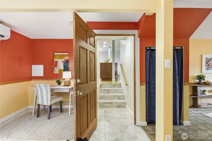 Door to finished basement