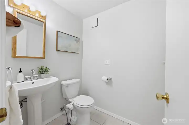 Half bath downstairs with room to expand if wanted.