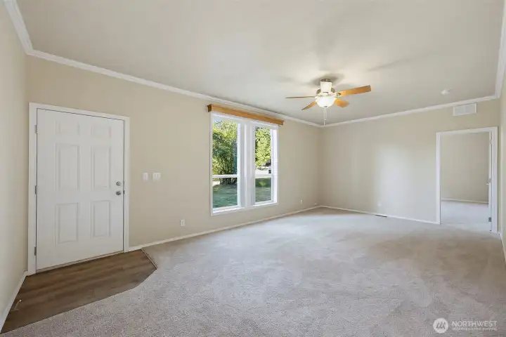 Front Door...Primary Bedroom Through the Door.