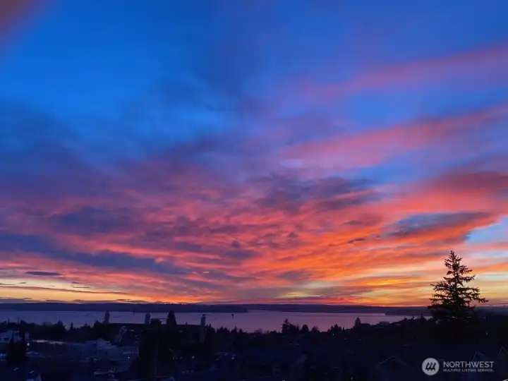 Sunset over puget sound