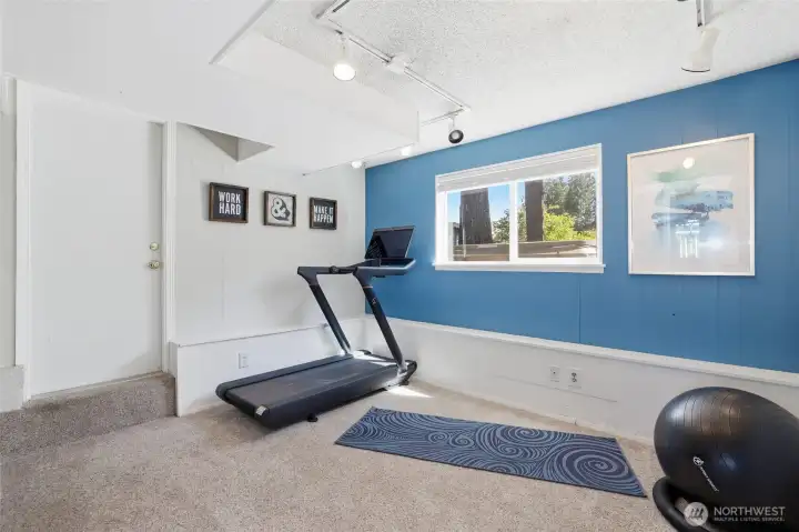 The fourth bedroom features its own closet and direct access to the garage, making it a versatile space that works perfectly as a workout room, hobby area, or flexible bonus space. The fourth bedroom features its own closet and direct access to the garage, making it a versatile space that works perfectly as a workout room, hobby area, or flexible bonus space.