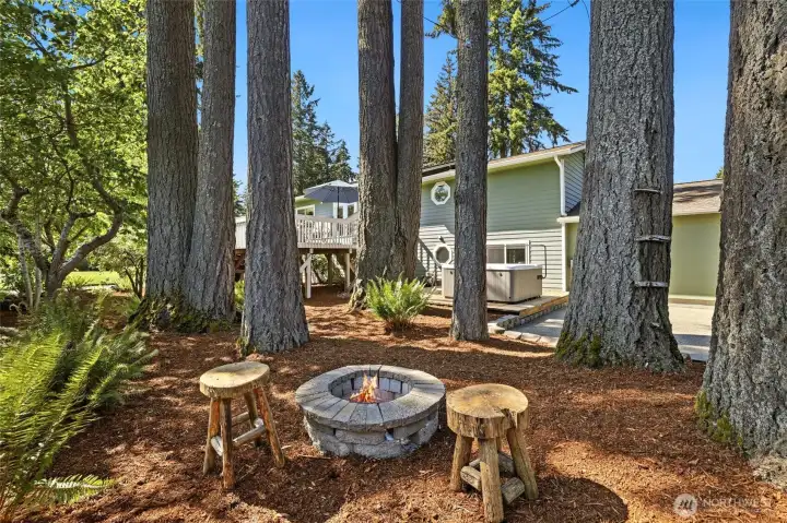 Enjoy the outdoors around this inviting firepit area, the perfect gathering spot for roasting marshmallows, singing campfire songs, sharing laughs, and creating lasting memories with kids, grandkids, and even the grown-up kids at heart. Enjoy the outdoors around this inviting firepit area, the perfect gathering spot for roasting marshmallows, singing campfire songs, sharing laughs, and creating lasting memories with kids, grandkids, and even the grown-up kids at heart.