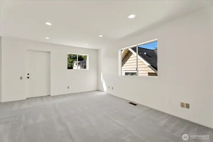 Alternate view highlighting the bedroom's generous proportions and natural light. Alternate view highlighting the bedroom's generous proportions and natural light.