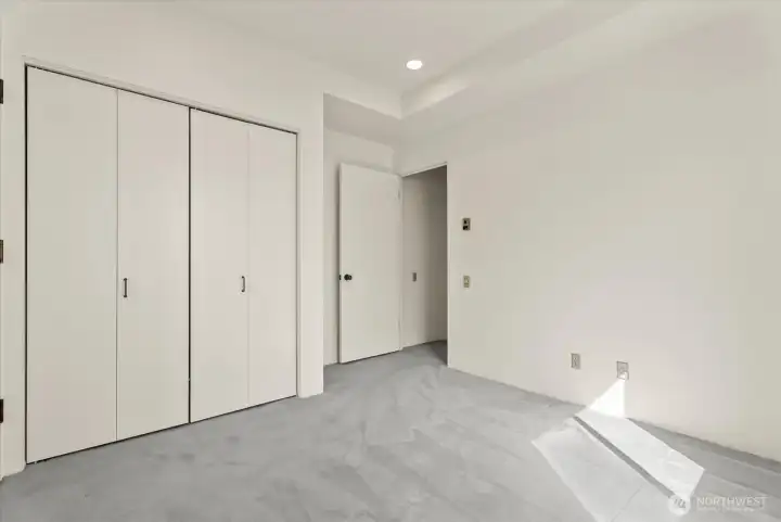 Alternate view of bedroom with built-in closet storage. Alternate view of bedroom with built-in closet storage.