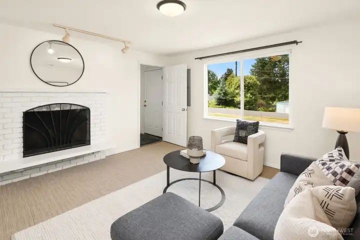Fourth bedroom or family gathering room with a second wood burning fireplace