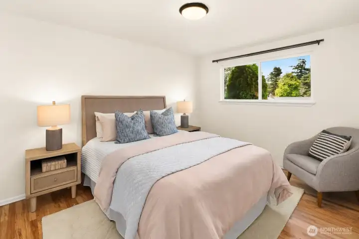 First of three bedrooms