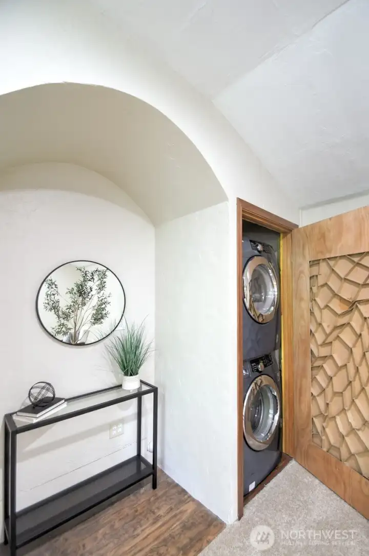 Surprise! Don't miss seeing the perfect space for your stackable washer and dryer (included).
