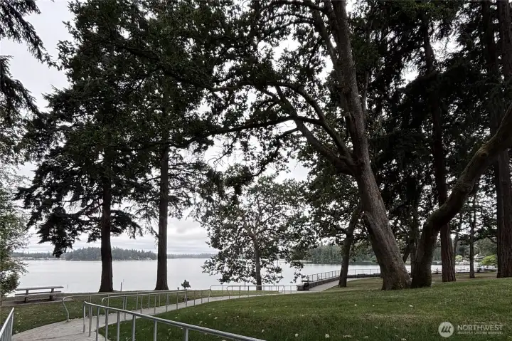 American Lake Park - playground, covered area with tables, boat launch, and beach!