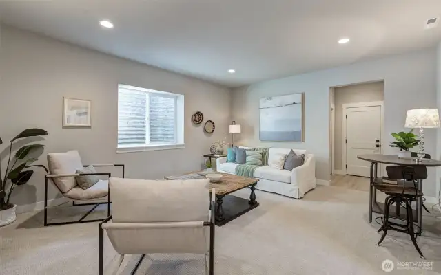 Lower bonus.. door to spacious garage and a closet too!