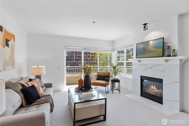 Custom gas fireplace surround