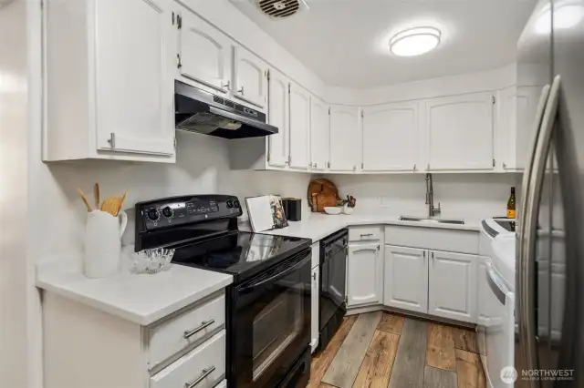 Kitchen with lots of cabinet space.