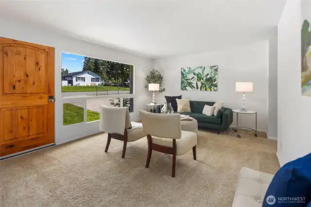 Entry opens to living room
