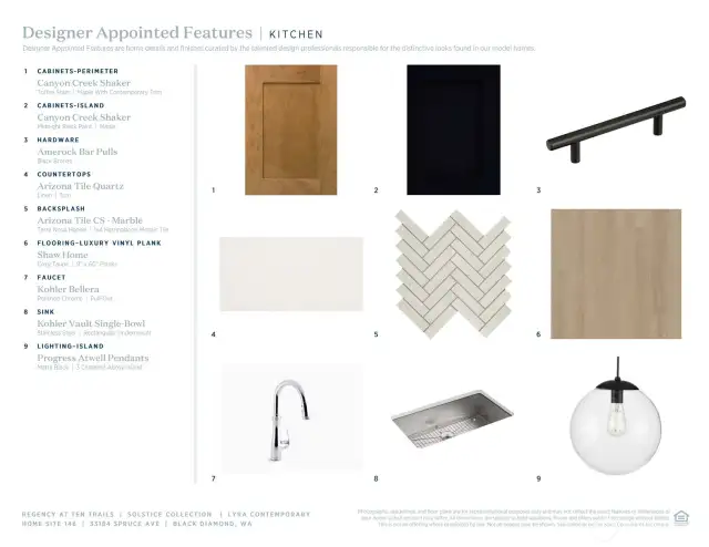 Kitchen cabinets, countertops and backsplash
