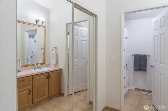 Here is another larger closet with mirror
