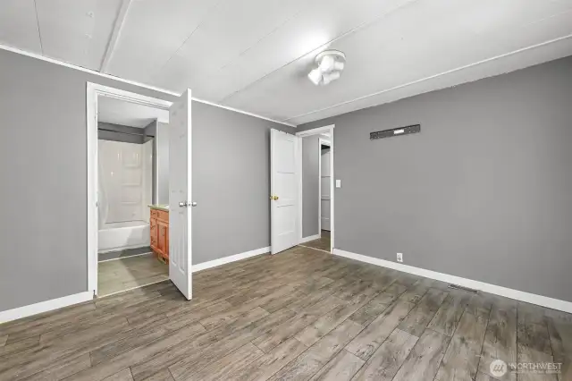 Bedroom #1 with door to main bathroom