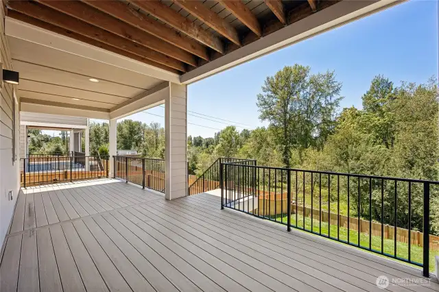 Lower covered deck with yard access