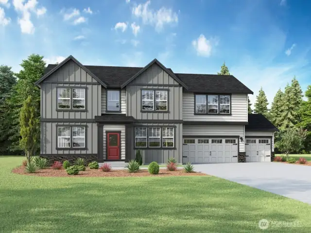 Wolf Point by D. R. Horton!  The Preston 3 car elevation C. Photo's are for representational purposes only. Colors and finishes may differ.