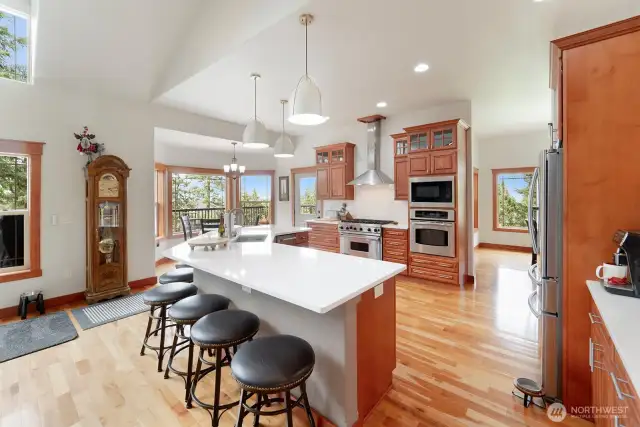 Large kitchen with eating area