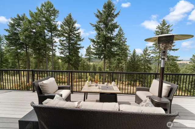 Relaxing territorial views from expansive deck