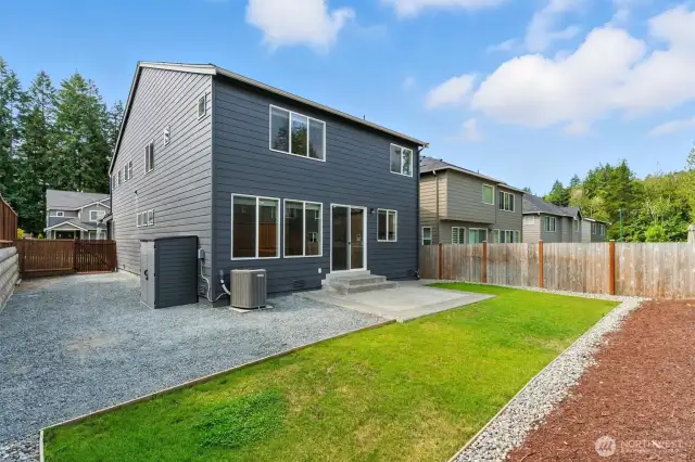 Perfect sized yard for outdoor enjoyment, yet easy maintenance.