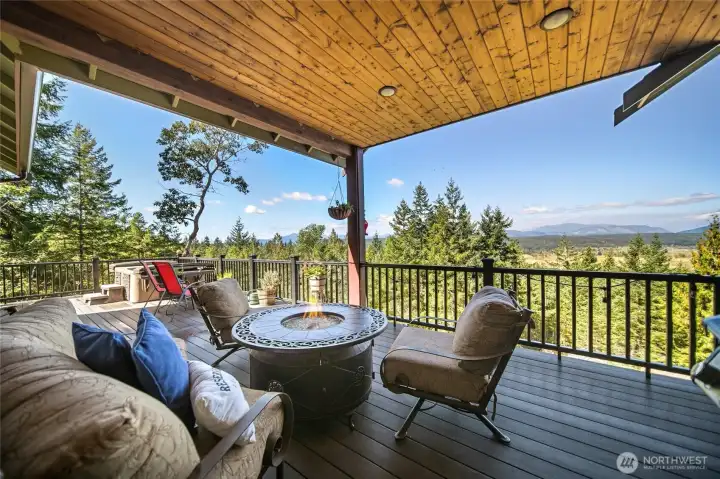 Covered portion of the large Trex deck.