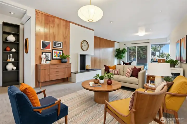 Virtually staged family/bonus room on lower level