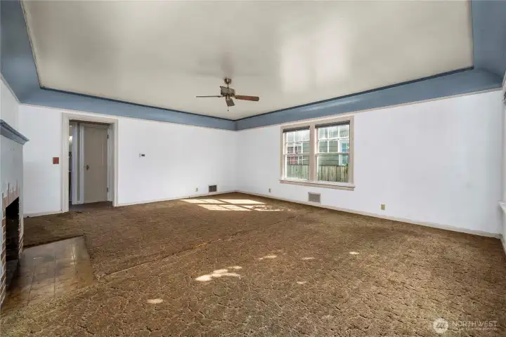 Another view of the spacious living room.