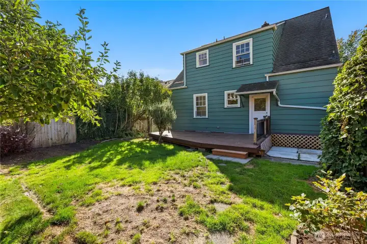 Fully fenced backyard with space to garden or just relax.