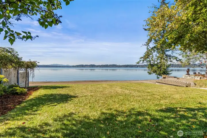 Rear flat yard to Bulkhead.  Amazing Westerly views of Totten Inlet.