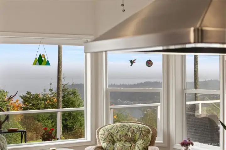 Even on a cloudy day, the views are spectacular.  As seen from the stovetop.