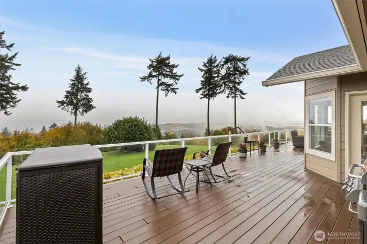Huge composite deck is the perfect place to soak up those views (even when it is cloudy!).