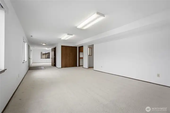 Spacious Lower Level Central Space - Endless possibilities - use as a media room, recreation space, home gym, or multigenerational living.