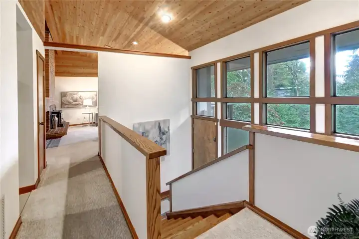 Wall of windows surrounding Entry & Hallway