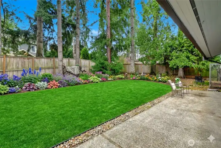 Fully fenced rear yard