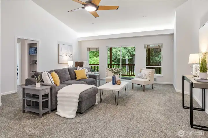 Living room with access to the wrap around deck