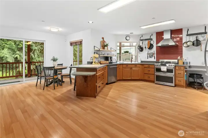 Kitchen with eating space and access to wrap-around deck