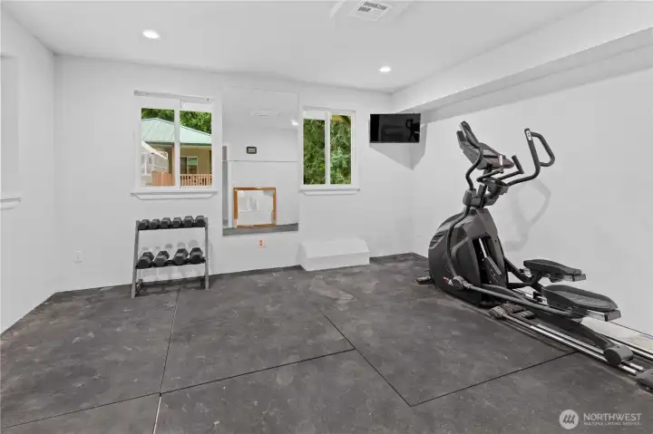 ADU living space currently used as a gym