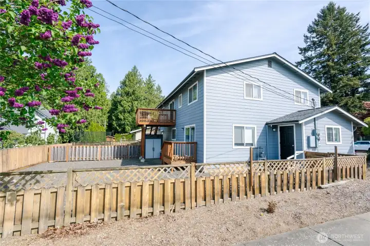 Unit B Backyard with storage shed