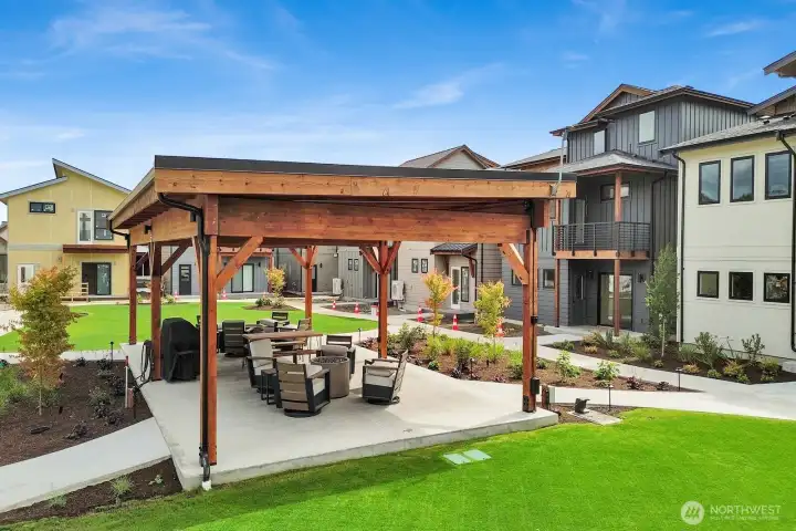 Community Pavilion with BBQ & fire pit