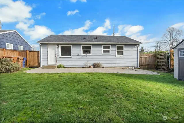 Oversized backyard with patio. Newer roof and siding.