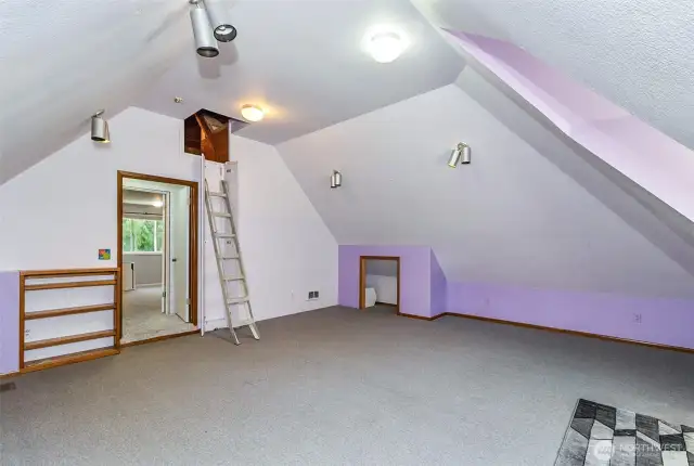 Opposite View of the Second Story Playroom~Built in Ladder to Access the "Top Secret" Rafter's can Easily be Stowed & Locked for Safety~