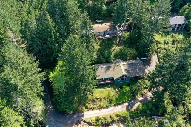 Aerial view of house