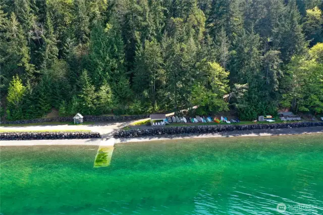 Arial view of the shared waterfront.