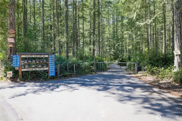 Hood Canal Vista Private Gated Entrance