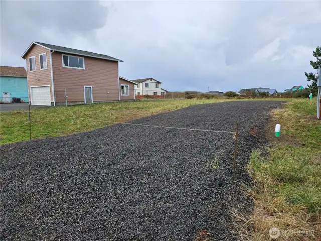 Long, gravel RV pad is ready for the summer fun!