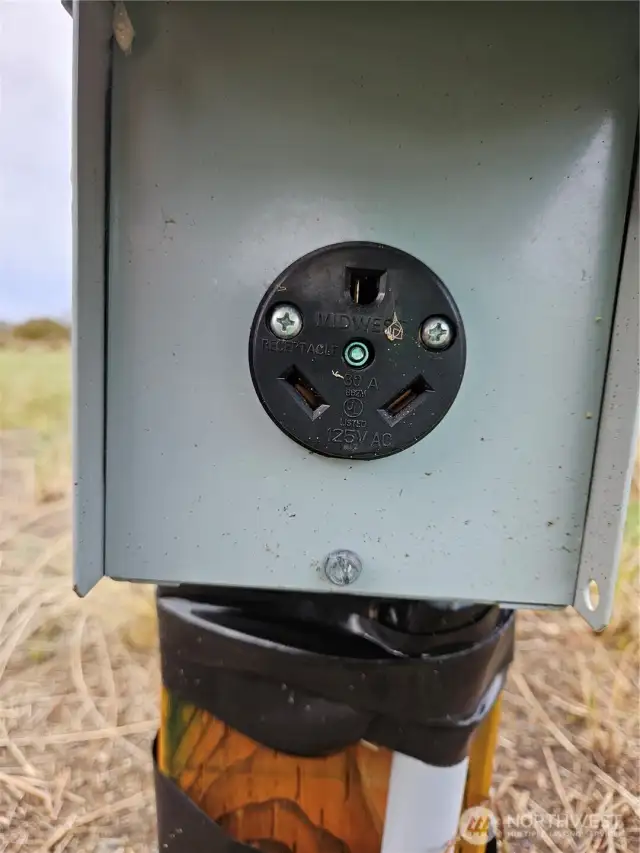 30-amp RV outlet is on site.