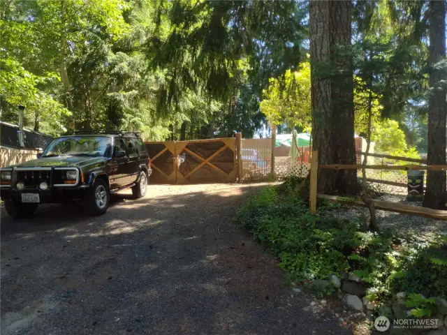 Circular Dr.  Garage behind the fence