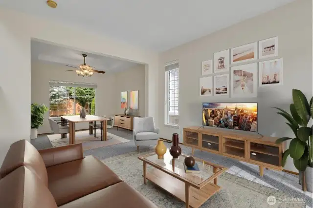 Living Room Virtually staged